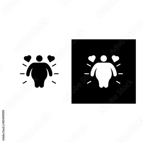 Body Positivity icon black and white filled.