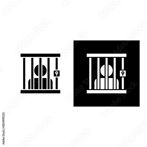 Prison Reform icon black and white filled.