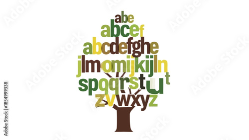 Alphabetical Tree A Playful Educational Illustration for Learning and Literacy Development