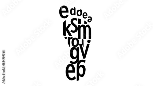 Creative Typography Footprint A Unique Graphic Design Concept with Textual Elements