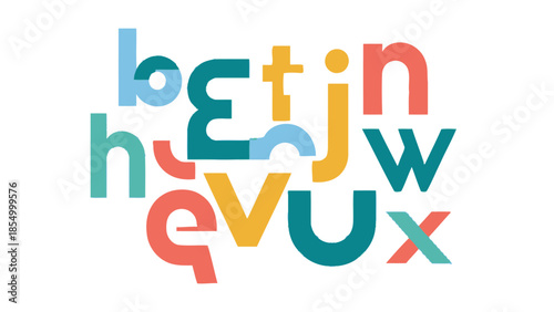 Colorful Letter Typography A Vibrant Arrangement of Alphabet Characters for Design