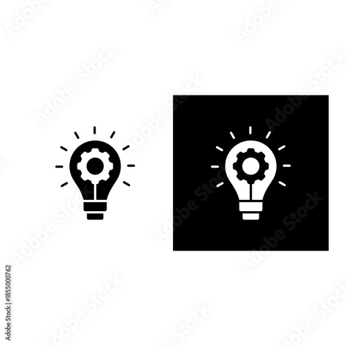 Innovation  icon black and white filled.
