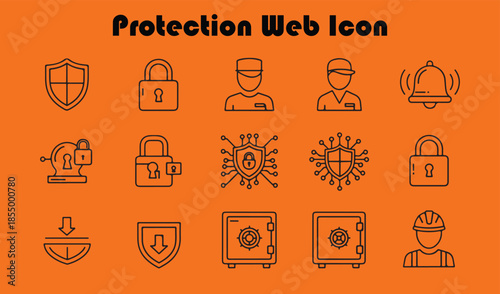 protection web icon set