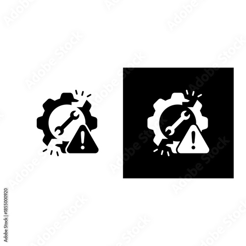 Disruption icon black and white filled.