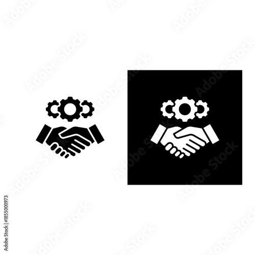 Alliances icon black and white filled.