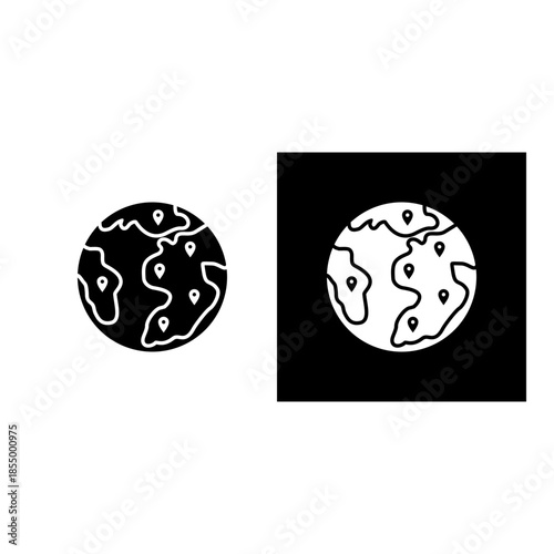 Emerging Markets icon black and white filled.