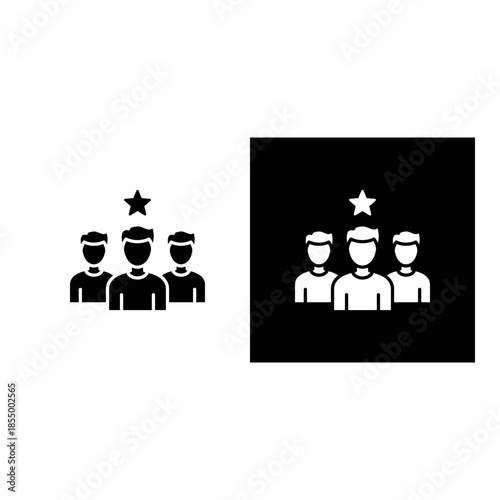 Leadership icon black and white filled.