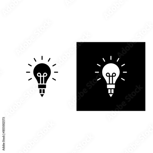 Creativity icon black and white filled.