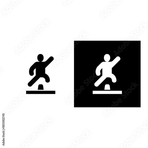 Overcoming Adversity icon black and white filled.