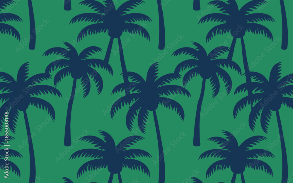 Fototapeta premium Tropicalpalmsilhouettesisolatedontransparentbackground
