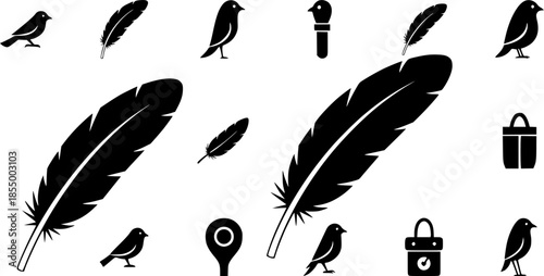 feather bird light weight icon
