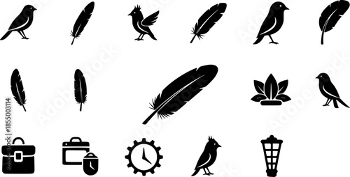 feather bird light weight icon
