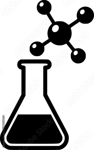 chemical flask molecule icon sign vector
