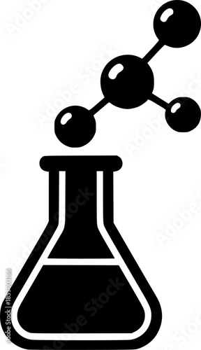 chemical flask molecule icon sign vector

