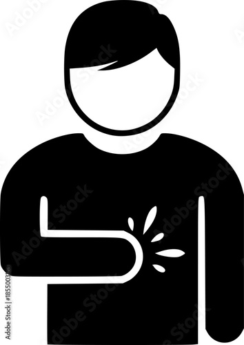 person with heart pain icon sign vector
