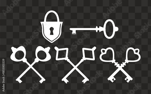 Key Lock Security Icon Collection