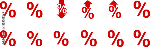 percent tag icon set vector
