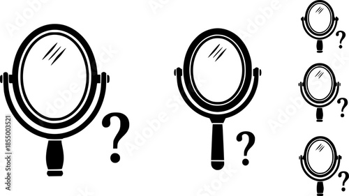 mirror question reflection icon sign vector
