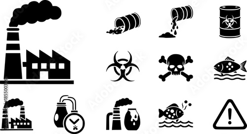 factory pollution icon sign vector
