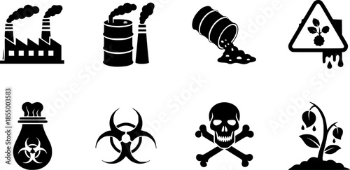 factory pollution icon sign vector
