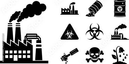 factory pollution icon sign vector
