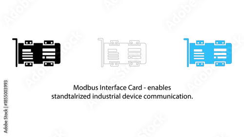 Modbus interface card icon, enabling standardized industrial device communication