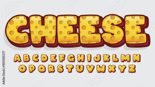 cheese pattern rounded cartoon isolated font