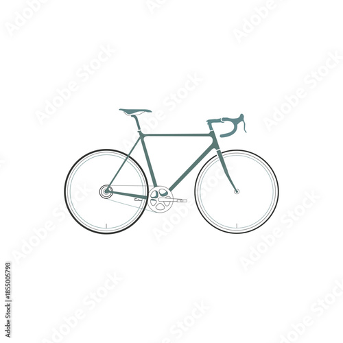 Classic Road Bike Illustration - Minimalist Bicycle Vector Graphic for Fitness