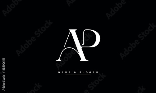 AP, PA A, P Abstract Letters Logo Monogram