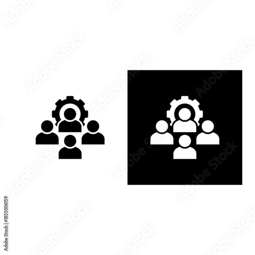 Team Leader icon black and white filled.