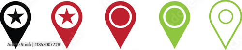 Map Pin Location Icons Set
