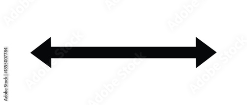 Black Double Arrow Icon Showing Horizontal Left and Right Direction