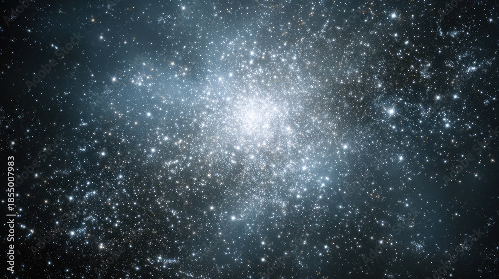 Naklejka premium Celestial Tapestry: A mesmerizing view of the cosmos, where countless stars and nebulas paint a breathtaking cosmic canvas. A radiant display of astronomical wonder.