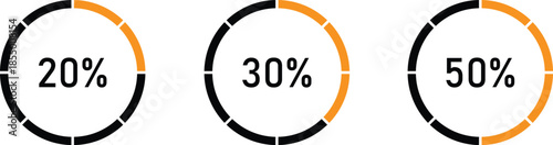 Circular Progress Indicators Showing Percentage Completion Levels
