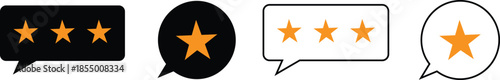 Star Rating Chat Bubbles Icons Set