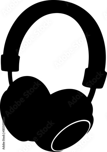 Side View of Headphones silhouette vector illustration