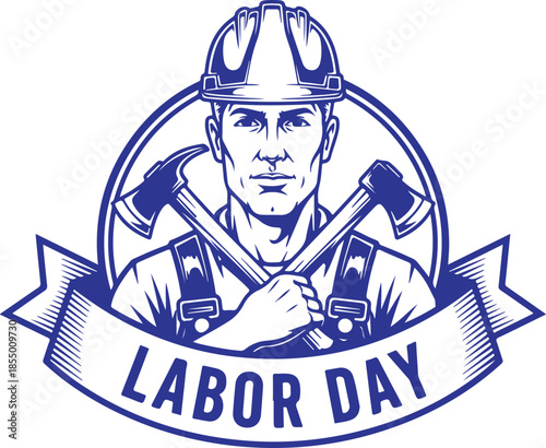 Worker celebrating labor day vector Illustration