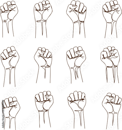 Various hand gestures of solidarity vector Illustration