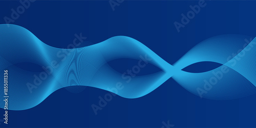 Abstract blue background with flowing lines for futuristic concept. Dynamic waves. vector illustration.