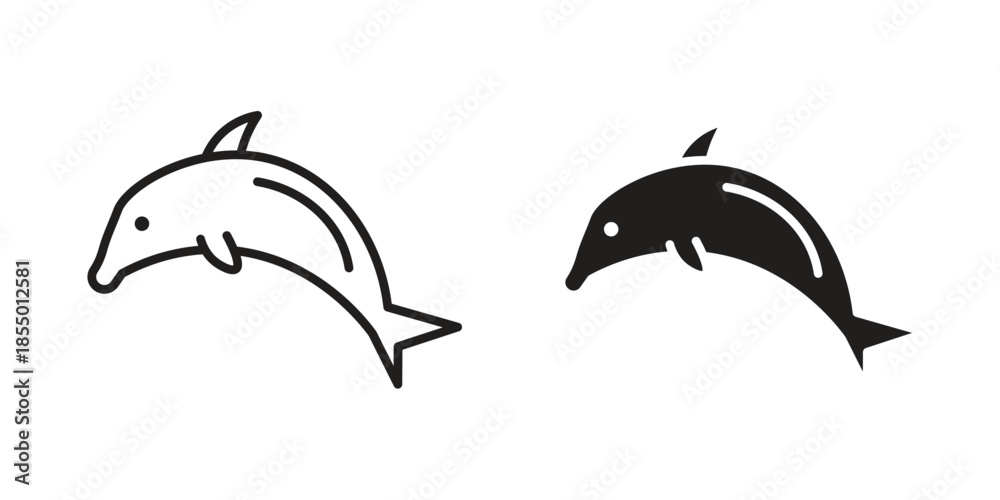 Obraz premium Dolphin icons for web developers and designers,