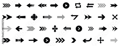 set of black and white icons
