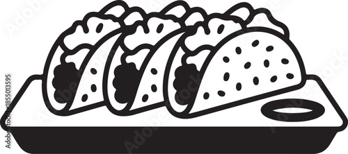 Gyoza Japanese Food Silhouette Icon