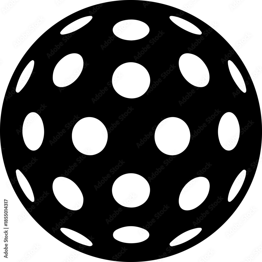 Fototapeta premium Pickle ball Sport Ball icon silhouette vector illustration