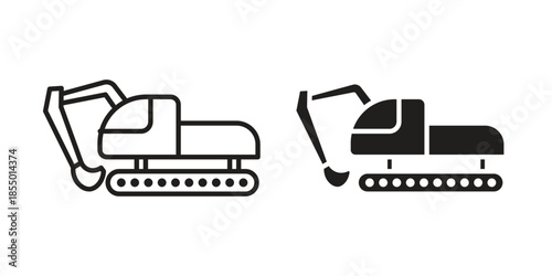 Excavator icons for web developers and designers,