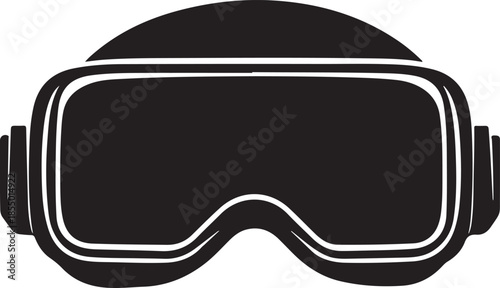 VR Glasses Silhouette Vector on Transparent Background