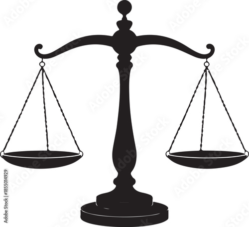 Justice scales silhouette balanced