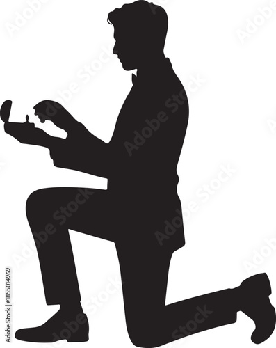 Man Proposing Silhouette