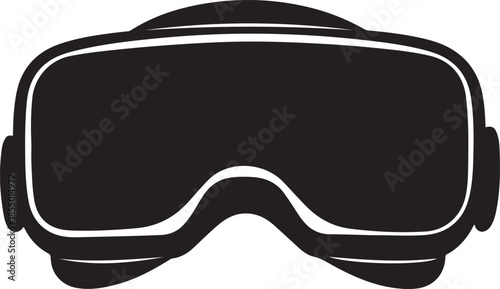 VR Glasses Silhouette Vector on Transparent Background