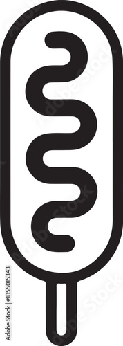 Minimalist corn dog street food vector icon