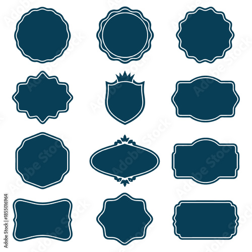 Decorative Badges and Labels Collection with Various Shapes